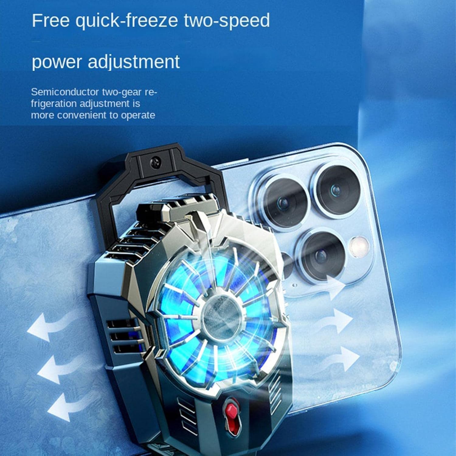 Portable Mobile Phone Quiet Cooling Fan Heat Diffuser Radiator With Light