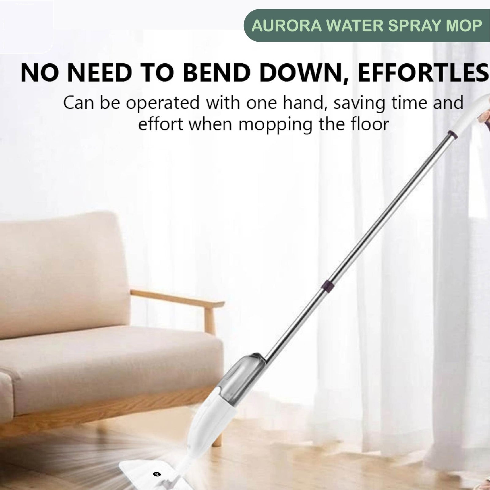 360 Rotating Spray Mop For Floor Cleaning With Refillable Bottle