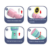 Baby Projector Torch 3cards Cartoon Projection Flashlight Children Early Education Toy(random Color ), 3 Reel In 1 Pack.