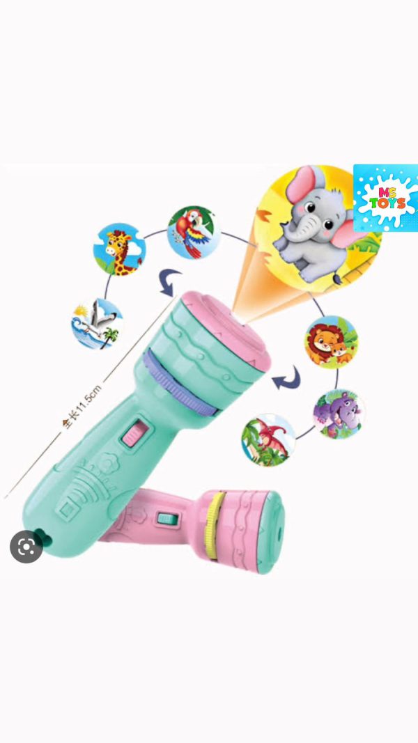 Baby Projector Torch 3cards Cartoon Projection Flashlight Children Early Education Toy(random Color ), 3 Reel In 1 Pack.
