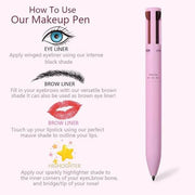 Eye Shadowliner Combination 4 In 1 Makeup Pen Multifunctional Cosmetics Ballpoint Pens Waterproof Eyeliner Eyebrow Pencil Longlasting Highlighter Stick